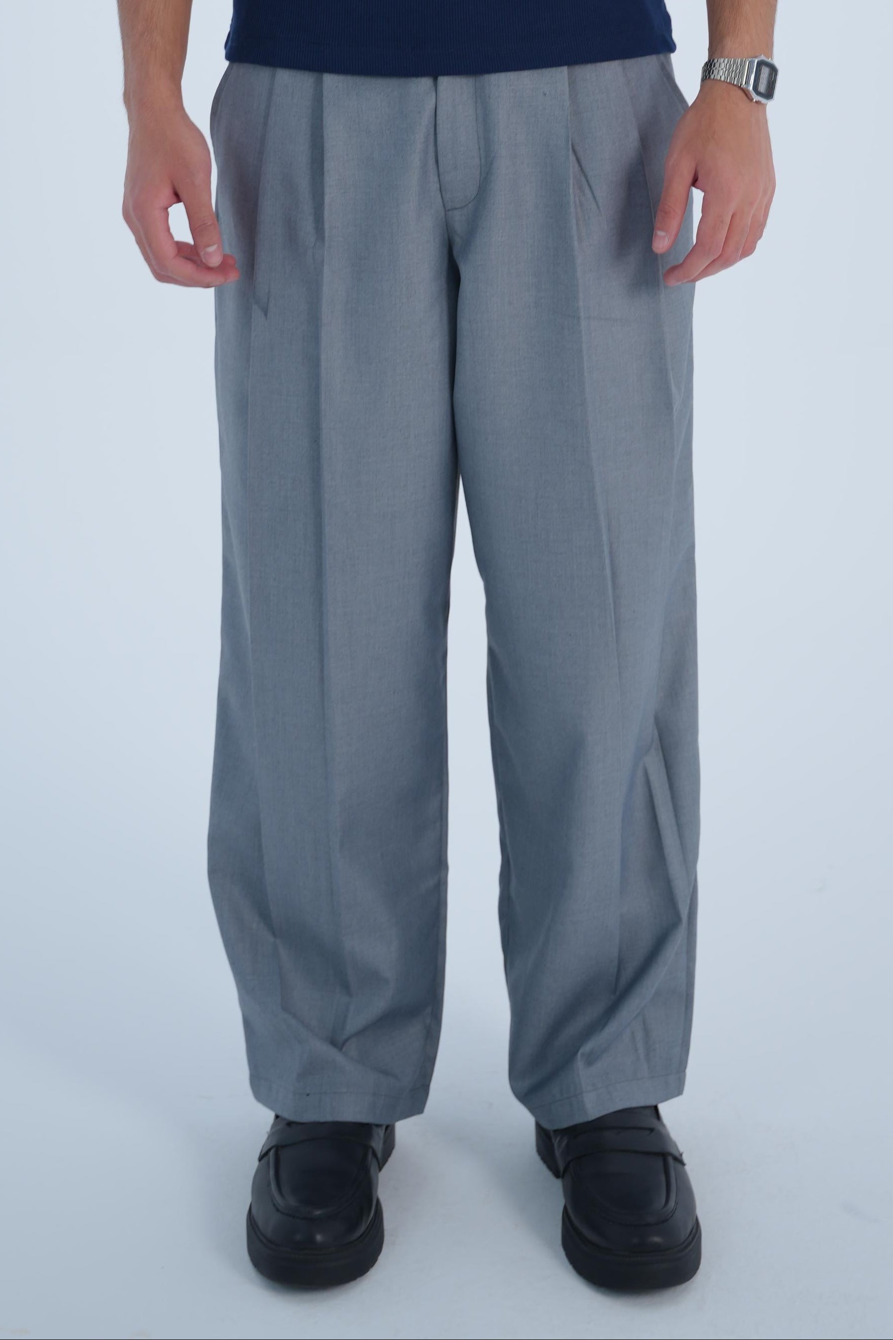 WIDE-LEG PLEATED  PANTS